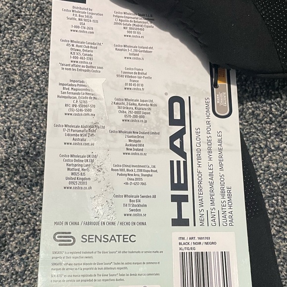 Head Gloves MENS SIZE XL  Sensatec Hybrid Waterproof - Picture 3 of 5